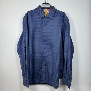 Robert Graham Navy and Black Geometric Shirt